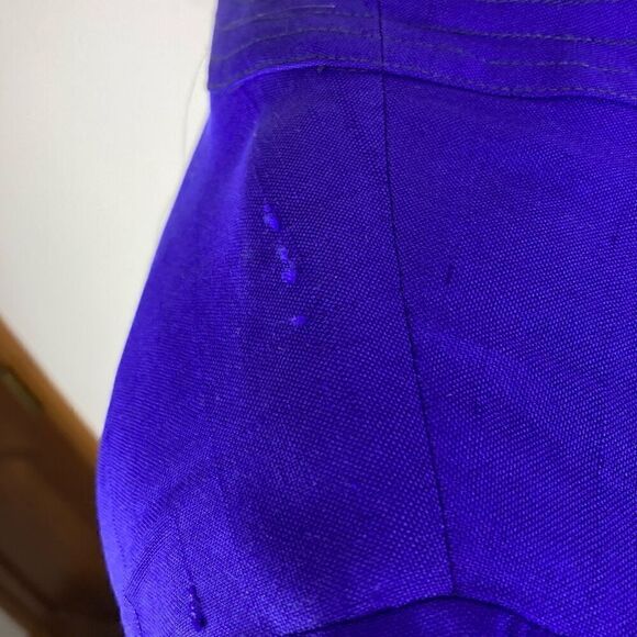 MBR International 6 S Cobalt Blue Silk Dress 1980s Does 1940s Volup VTG Midi - Picture 10 of 11